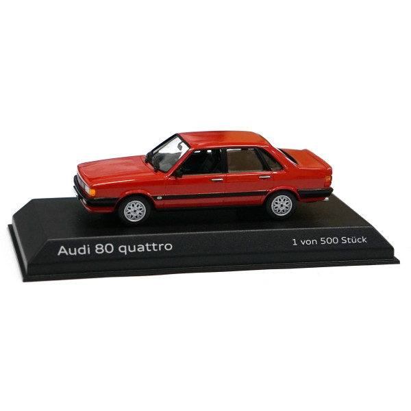 Audi 80 quattro Limousine Modellauto 1:43 Miniatur Modell rot A5-5809