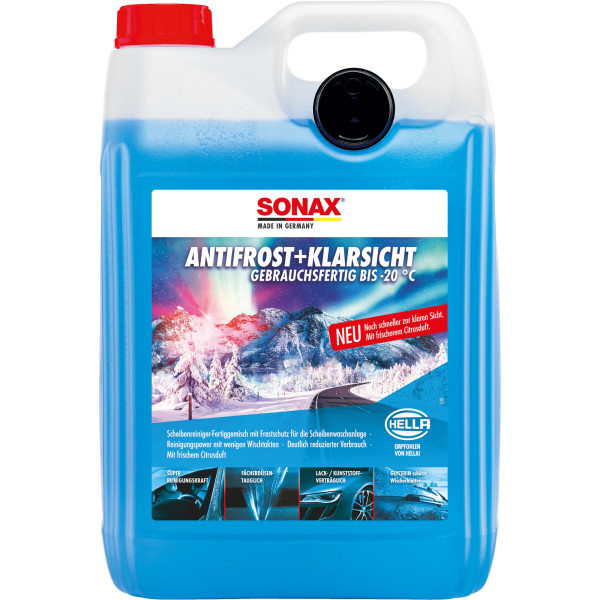 SONAX Scheibenreiniger AntiFrost+KlarSicht Citrusduft Frostschutz Wischwasser 5L Kanister 03325000