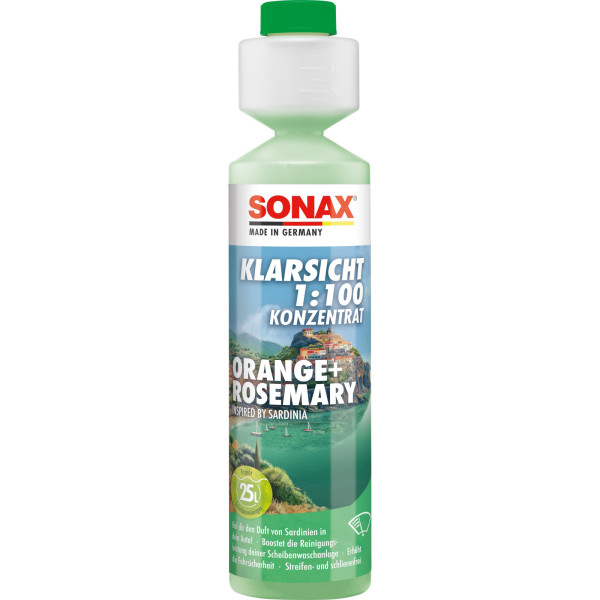 SONAX Scheibenreiniger Orange Rosemary Konzentrat 1:100 Wischwasser 250ml Sommer 03951410