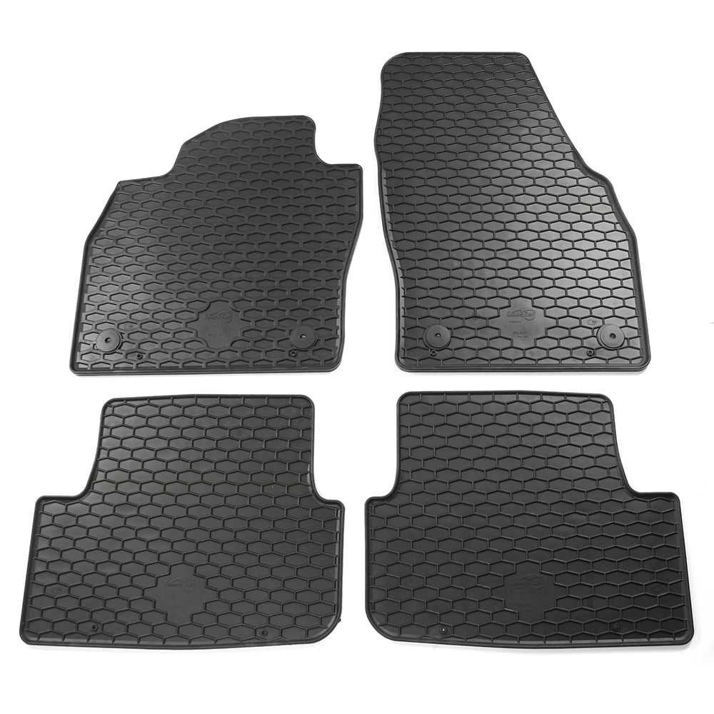 Design Gummi Fußmatten mit erhöhtem Rand passend für Volkswagen Golf VI  Plus und Cross Golf 03.2009-12.2013 4 tlg Farbe Schwarz Gummimatten  Automatten passgenau