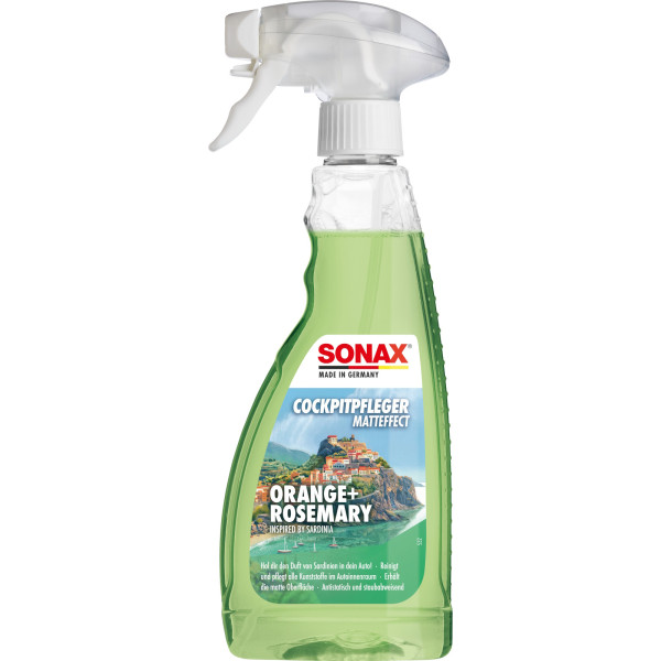SONAX Cockpitpfleger Matteffect Kunststoffreiniger Cockpitspray Orange Rosemary 03492410