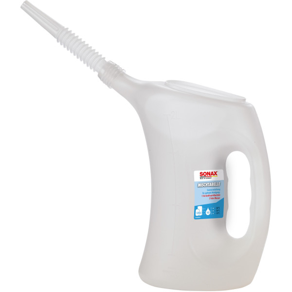 SONAX Messbecher 2 Liter Dosierhilfe flexibler Schlauch Einfüllhilfe Messkanne 04983000