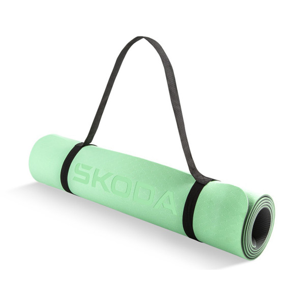 Original Skoda Fitnessmatte Yogamatte Gymnastikmatte 180x60cm grün/grau 6U0050521