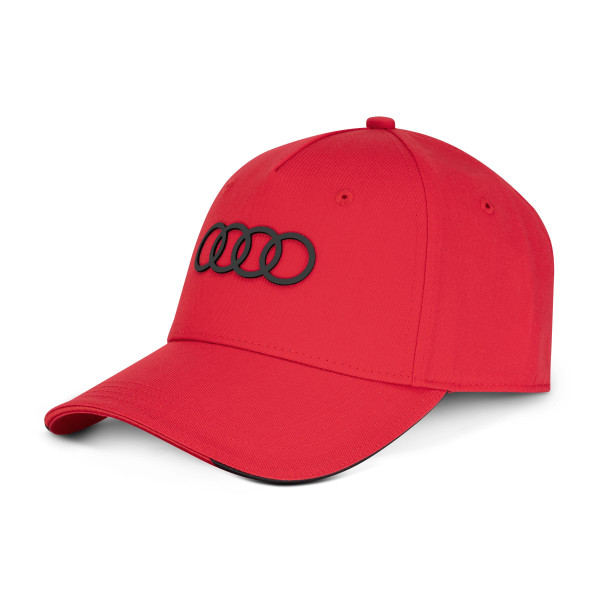 Original Audi Cap Basecap Baseballkappe Ringe Logo Baseballcap Mütze rot 3132402620