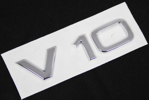 Schriftzug V10 Original Audi Emblem A6 S6 A8 S8 R8 Tuning Schriftzug Chrom