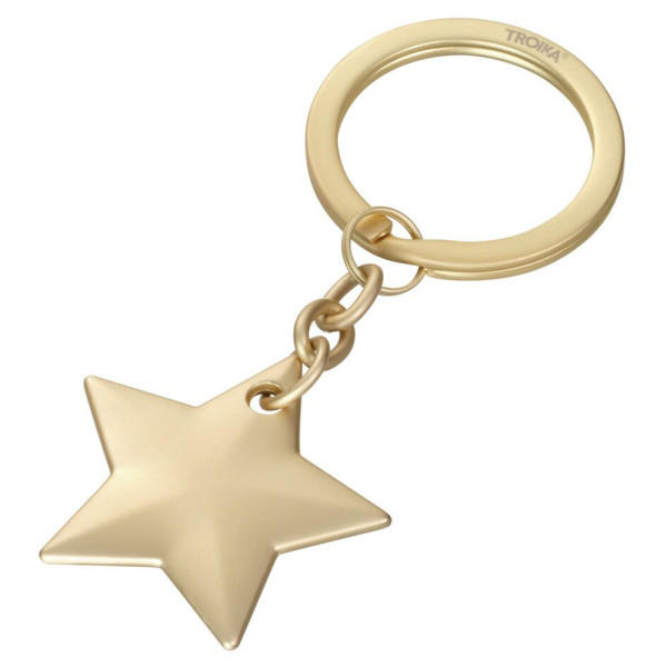 Schlüsselanhänger "GOLDEN STAR" Stern Gold matt Keyring Metallguss KR25-07