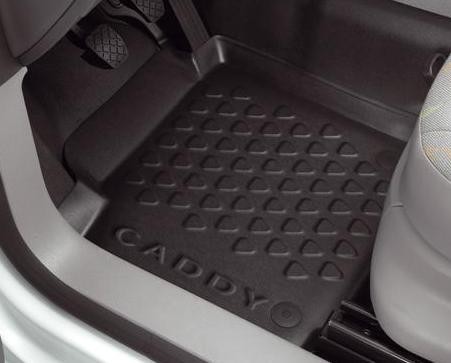 Original VW Caddy Schalen Gummi Fußmatte vorn links Schalenform Matte