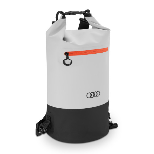 Original Audi Packsack wasserdicht Dry Bag Rucksack Tasche Ringe Logo grau 3152400700