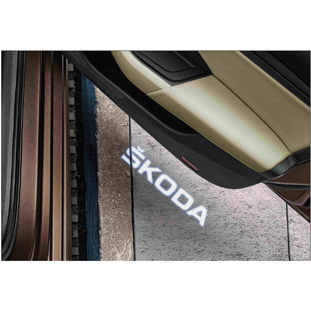 Skoda LED Einstiegsleuchten Satz Rechts & Links Logo nach rüsten 5E3052133H