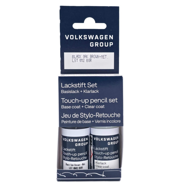 Original VW Lackstift-Set black oak brown metallic Lackcode LB8R Basislack Klarlack LST0M2B8R