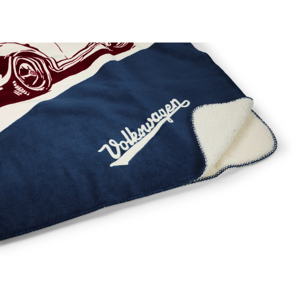 Original VW Decke Käfer Cabriolet Picknickdecke 150x130cm Kuscheldecke blau 7E9084503A