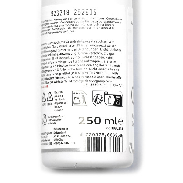 Original Audi Reiniger Konzentrat 250ml Universalreiniger Glasreiniger Kunststoffreiniger 85H096315