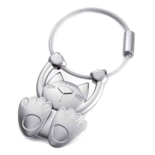 Schlüsselanhänger TABBY turnende Katze Anhänger Keyring Metallguss KR10-20