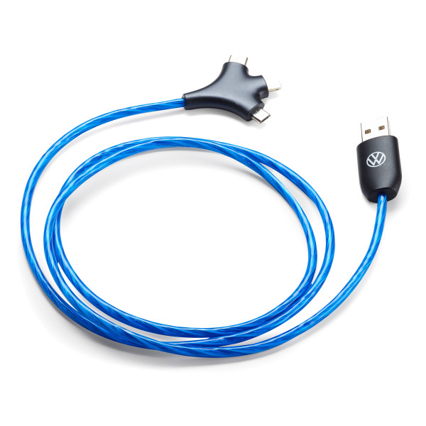 Original VW Ladekabel USB-A beleuchtet LED Handykabel USB-C Lightning Kabel 5H0087703F