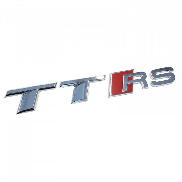 Original Audi Schriftzug TTRS Emblem Logo Aufkleber rot chrom glänzend 8S08537402ZZ