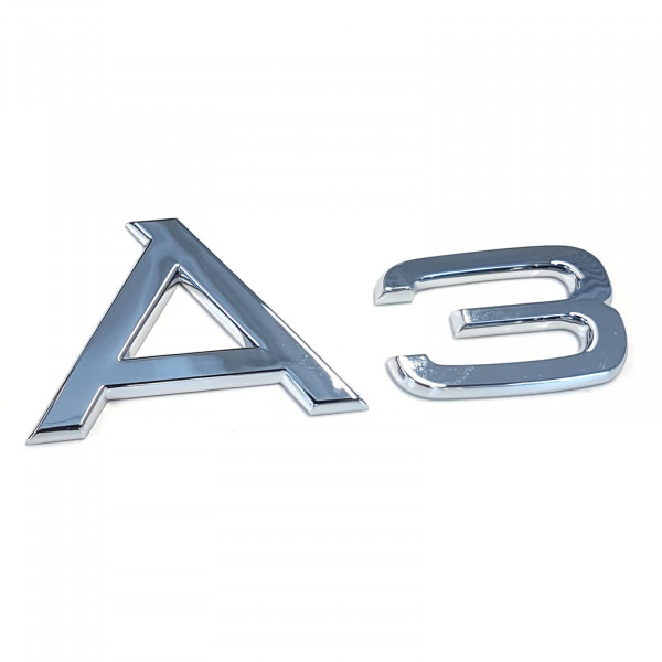 Original Audi Schriftzug A3 Emblem Logo Aufkleber Modellbezeichnung chrom glänzend 8P08537412ZZ