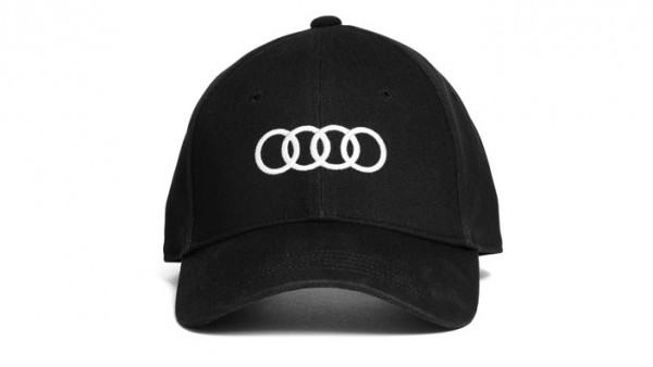Audi Baseballkappe Schwarz - Ringe Logo Basecap Größenverstellbar
