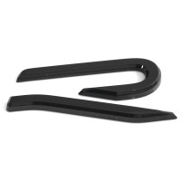 Original VW R Schriftzug Heckklappe Emblem Tuning Black Edition Logo Aufkleber Design schwarz/grau Original VW R Schriftzug Heckklappe Emblem Tuning Black Edition Logo Aufkleber Design schwarz/grau