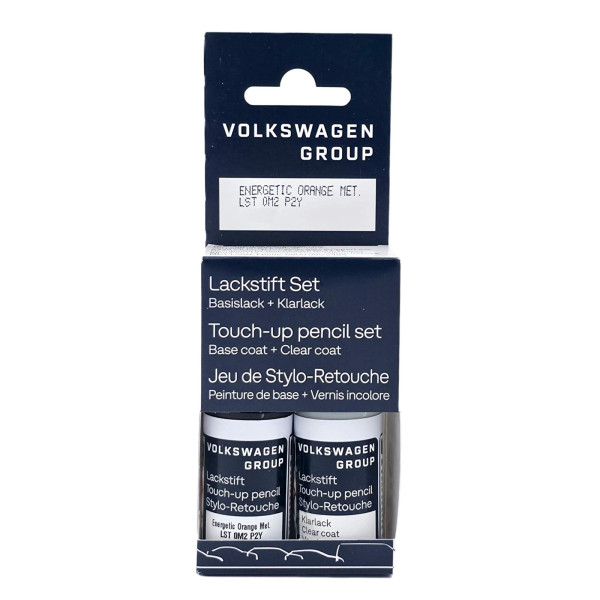 Original VW Lackstift-Set energetic orange metallic Lackcode LP2Y Basislack Klarlack LST0M2P2Y