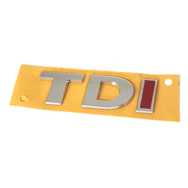 Original VW Schriftzug TDI Logo Aufkleber Emblem chrom/silber/rot 5G0853675FJZQ