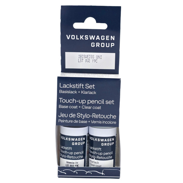 Original VW Lackstift-Set ibisweiss Lackcode LY9C Basislack Klarlack LST0U2Y9C